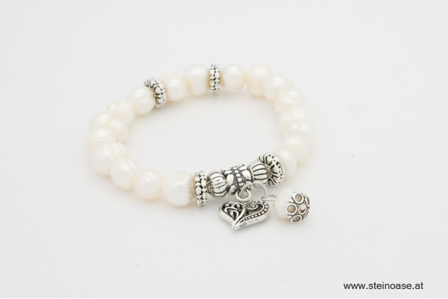 Armband Perle & Herz